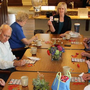 residents playing bingo