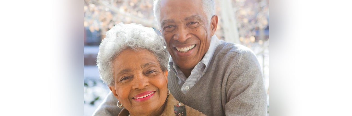 senior couple smiling